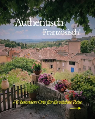 Wo erlebt man das echte, authentische Frankreich? Diese Frage wird uns oft gestellt. Doch die Antwort ist weniger eindeutig, als man vielleicht denkt: Den einen Ort gibt es nicht.

Frankreich lässt sich nicht auf ein einziges Dorf oder eine bestimmte Region reduzieren. Jede Gegend hat ihren eigenen Charakter, ihre Architektur, ihre Küche und vor allem ihr ganz eigenes Lebensgefühl.

Und dennoch gibt es Orte, die dieses regionale Lebensgefühl besonders gut verkörpern:

🇫🇷 Lourmarin steht für das lebendige, stilvolle Flair der Provence.

🌿 Saint-Rémy-de-Provence verbindet provenzalische Lebensart mit Wochenmärkten, Platanenalleen und einer wunderschönen Altstadt.

🪨 Cotignac zeigt eine ruhigere, ursprüngliche Seite der Provence fernab der großen Besucherströme.

🍷 Tourrettes-sur-Loup gehört für uns zu den authentischsten Bergdörfern an der Côte d’Azur, mit hervorragenden Restaurants, die auch bei Einheimischen beliebt sind.

🏛️ Figeac vermittelt auf wunderbare Weise den entspannten Alltag im Südwesten Frankreichs.

🌉 Cahors vereint historisches Flair mit lebendigem Stadtleben und zählt für uns zu den schönsten Städten der Region.

Natürlich ließe sich diese Liste noch lange fortsetzen.

Doch diese sechs Orte stehen beispielhaft für das Lebensgefühl ihrer jeweiligen Region und sind wunderbare Ausgangspunkte, um Frankreich abseits von Klischees authentisch zu entdecken.

Welcher Ort verkörpert für Sie das Lebensgefühl einer französischen Region besonders gut? 🇫🇷 #frankreichurlaub #frankreich #reisetipps #frankreich🇫🇷 #frankreichtour